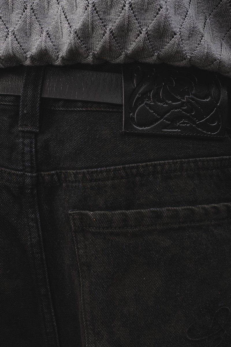 Washed Black Banana Jeans