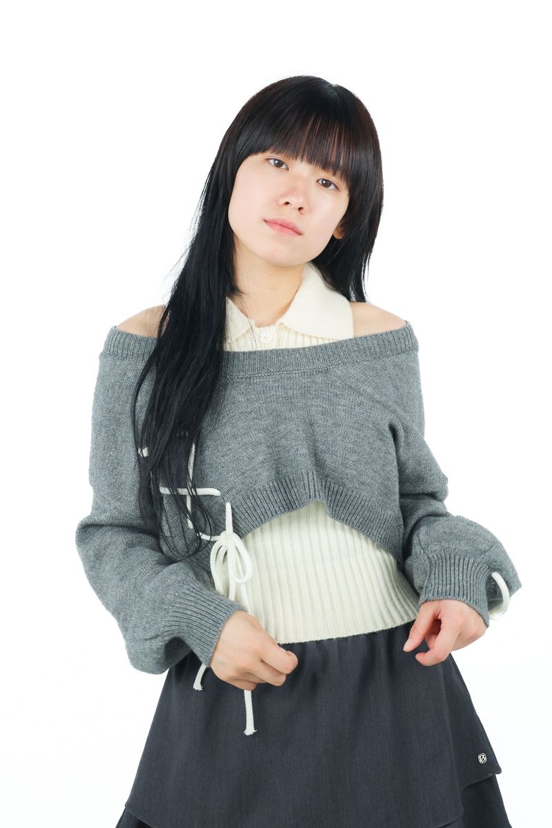 laceup ribbon knitset(gray)