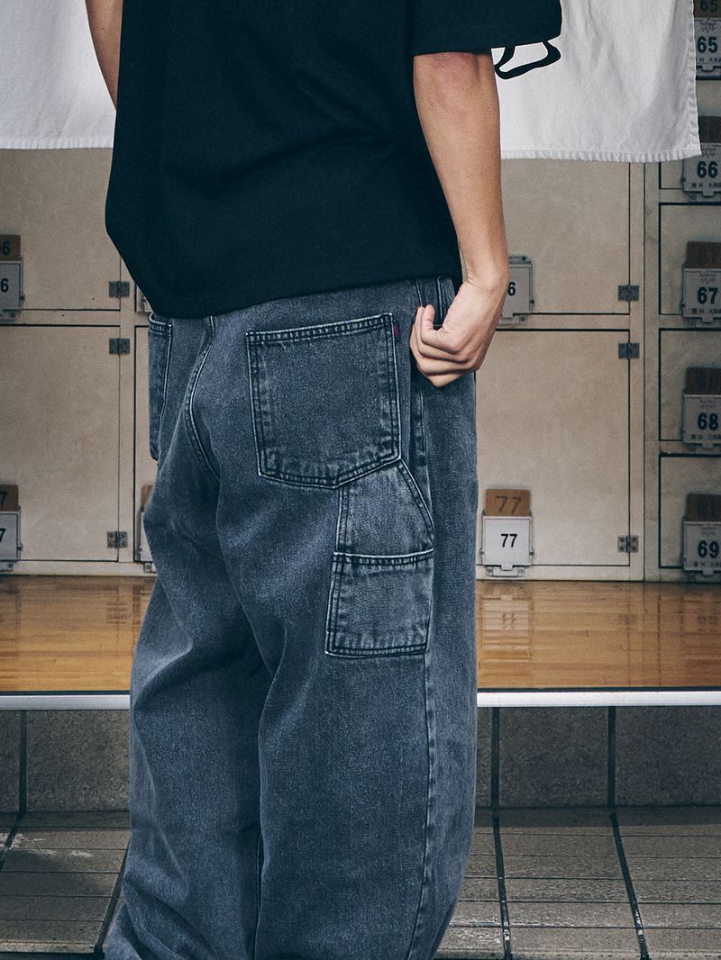CARPENTER LOOSEFIT DENIM PANTS STONE BLACK