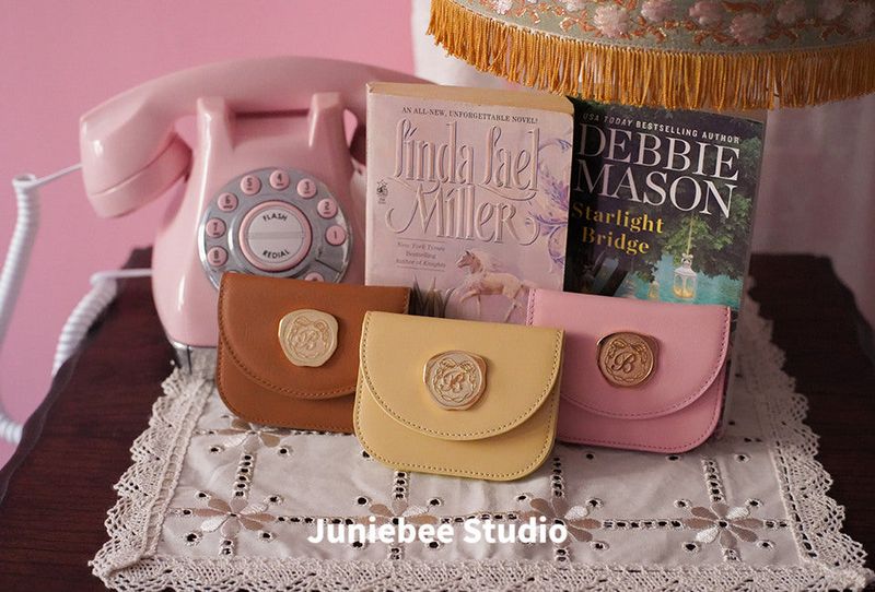 Golden Envelope Cow Leather Wallet ( Pink )