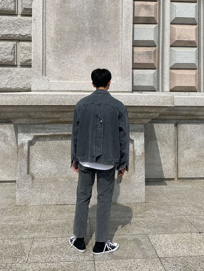 ASCLO Back Button Denim Jacket (3color)
