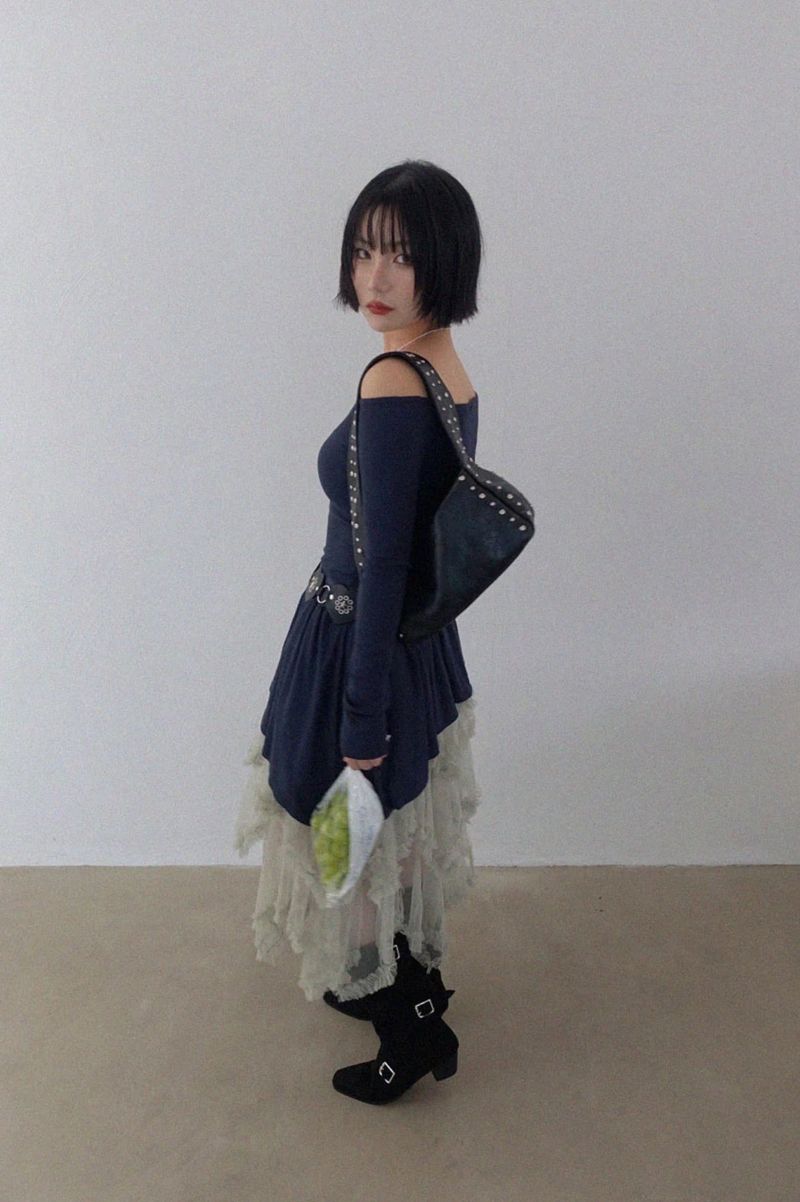 BUDDY FRILL CAN CAN UNBALANCE SKIRT (3COLORS!)