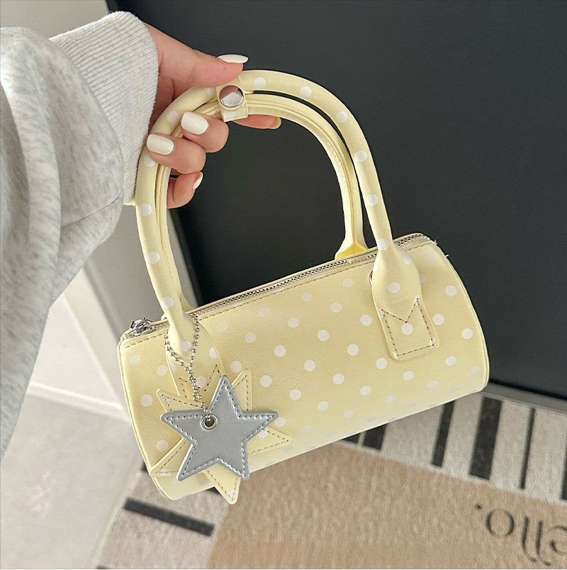Y2K Polka Dot Mini Boston Top Handle Crossbody Bag