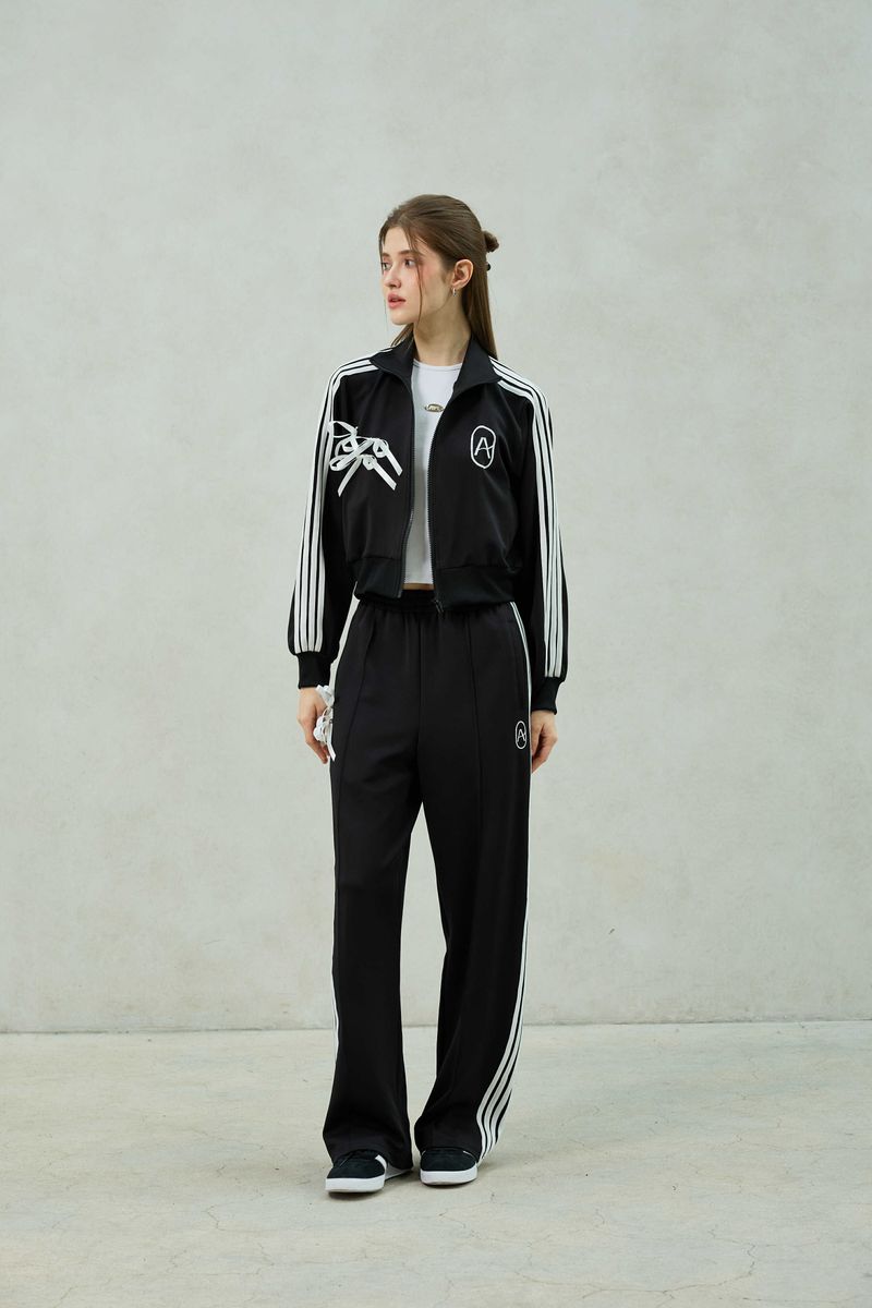 RIBBON JERSEY TRACK TOP / BLACK