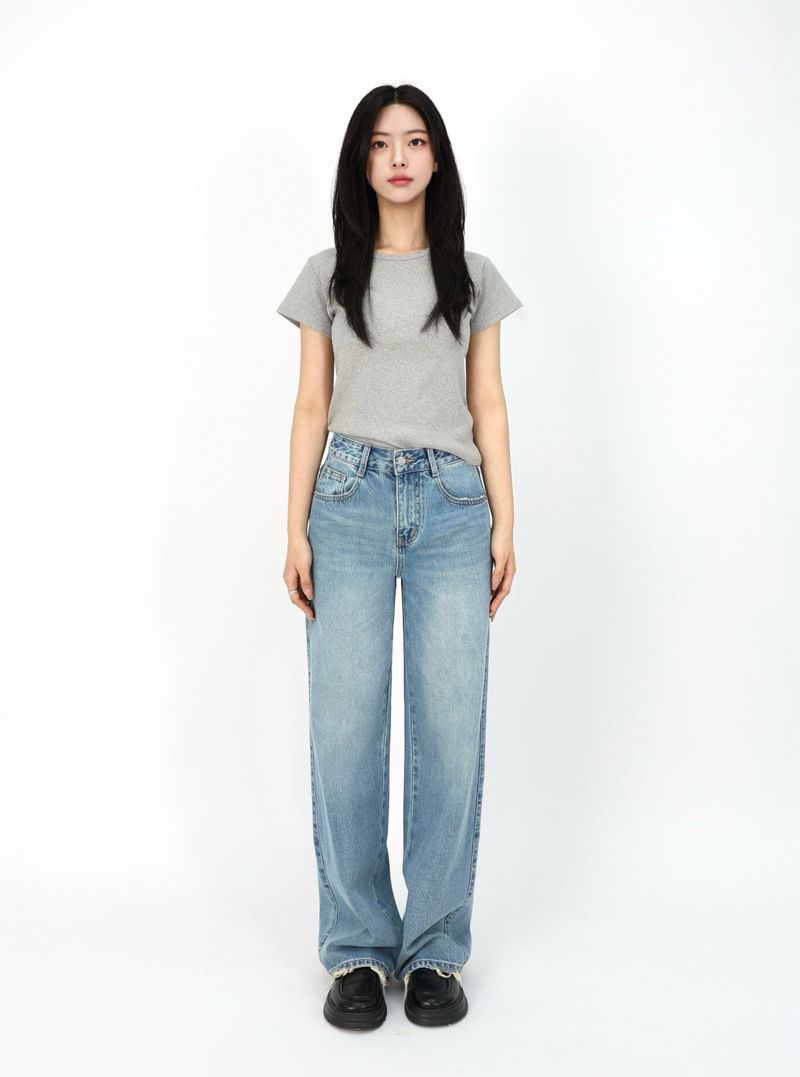 FRADE HEM SLIM WIDE DENIM code 26205