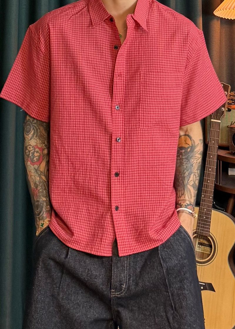 Retro Check Crop Shirt 2COLOR