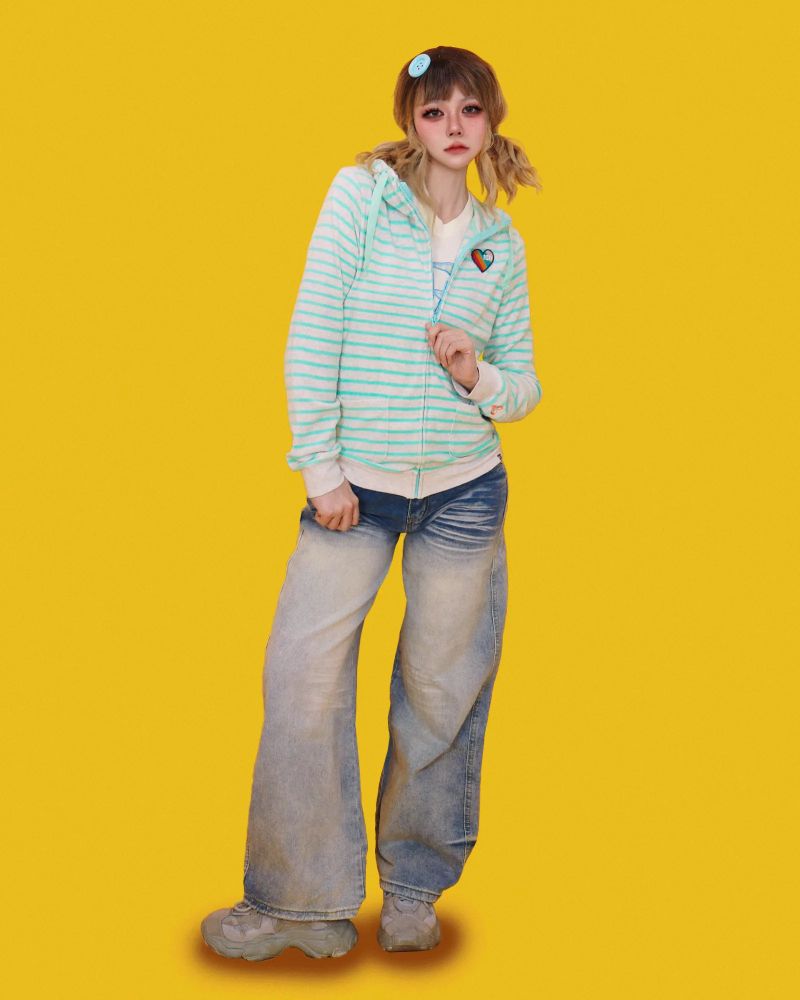papaya low denim pants
