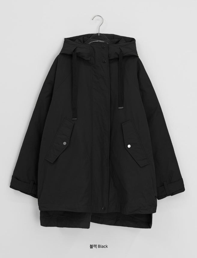 Shoel Hooded Half Duck Down Padded Jumper