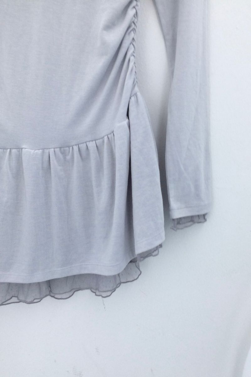 chiffon ruffle line dress
