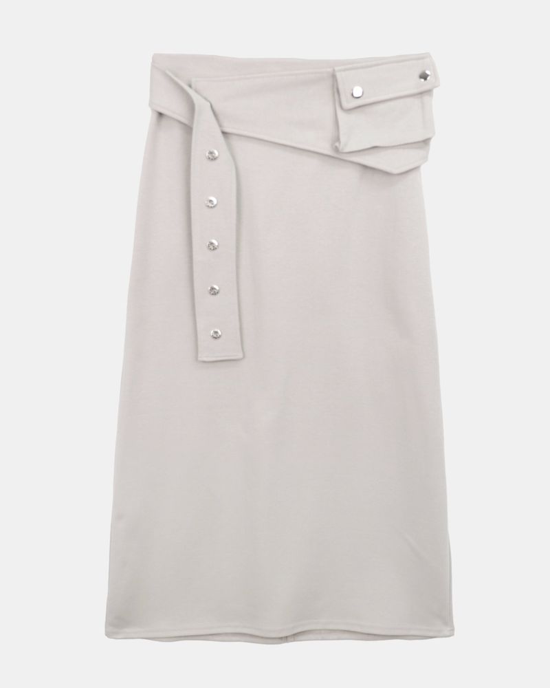 Robik Pocket-Belt Banded Long Skirt