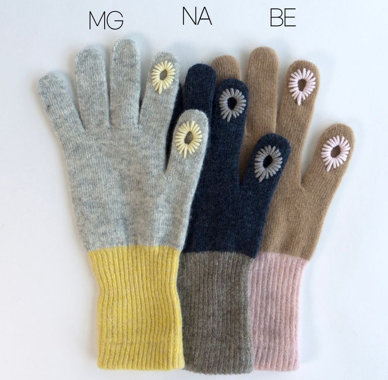 twoton twohole long touch finger gloves 3colors