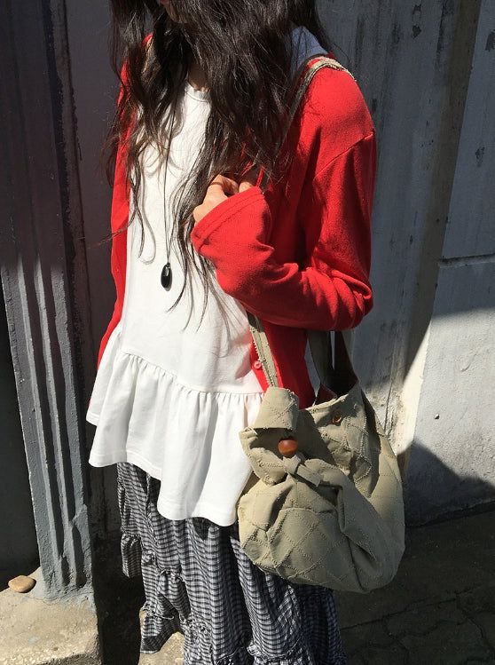BAON（バオン）の「Sendo Diamond Embossed Cotton Shoulder Bag（Bags）」