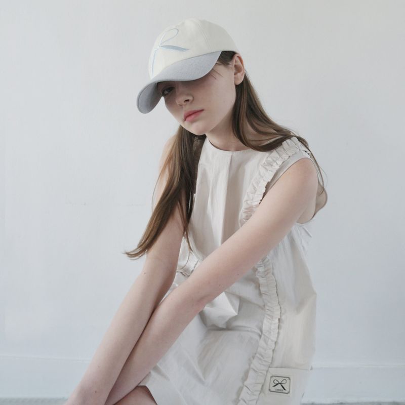 Sky Blue/Cream Pigment Ribbon Cap
