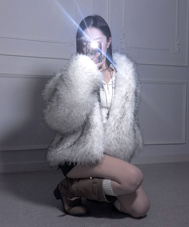 mix hooded fur jk (2colors)