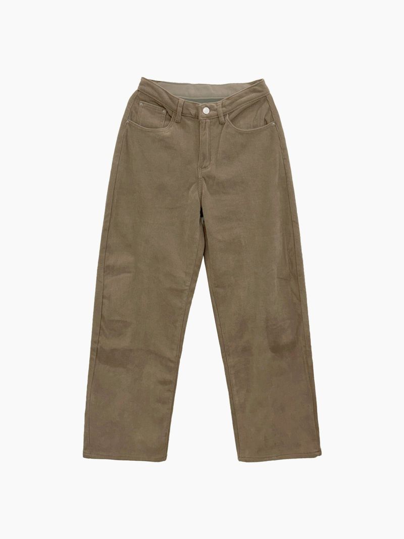 Down Lining Corduroy Wide Pants