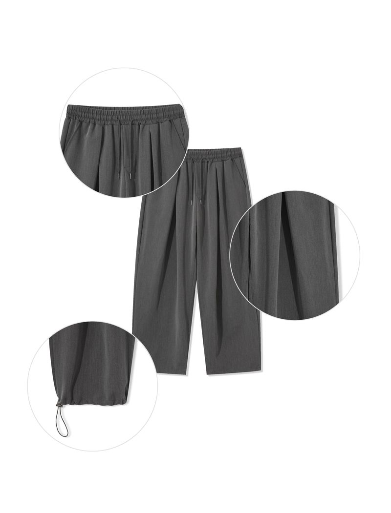 Planned Banding One-Tuck String Slacks