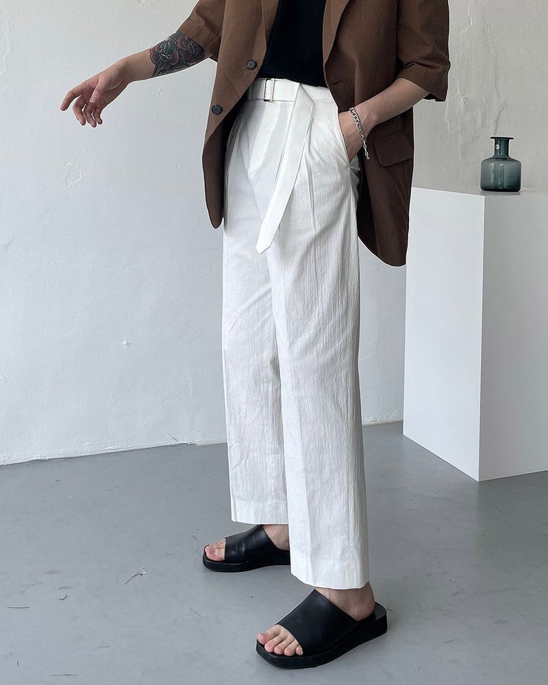 COZINESS（コジネス）の「Month )  linen two-tuck belt slacks (3 colors)（Pants）」