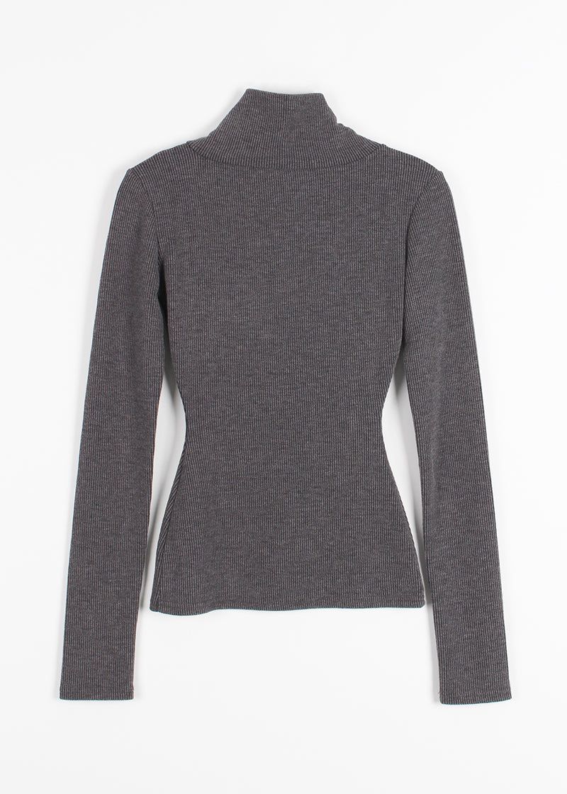 HIGH NECK ZIPPER TEE