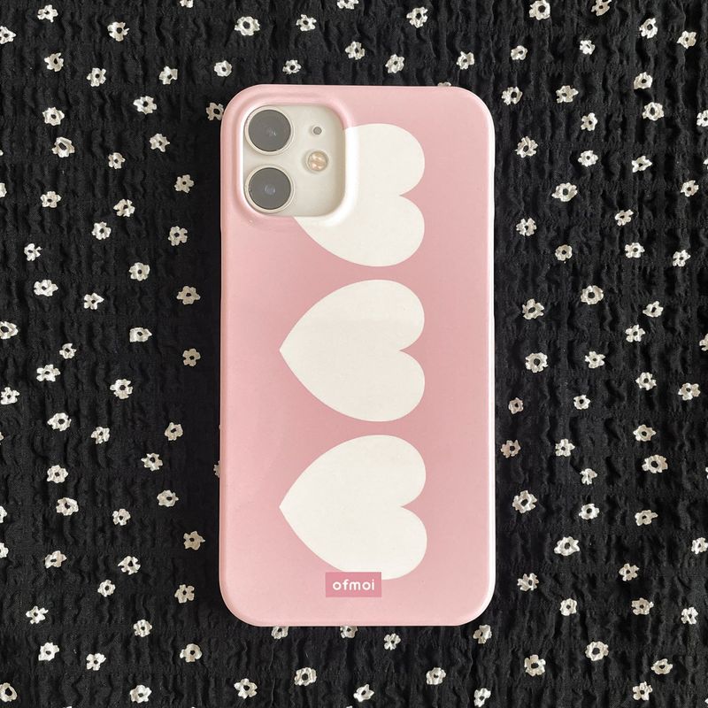 cutie heart glossy hard phone case