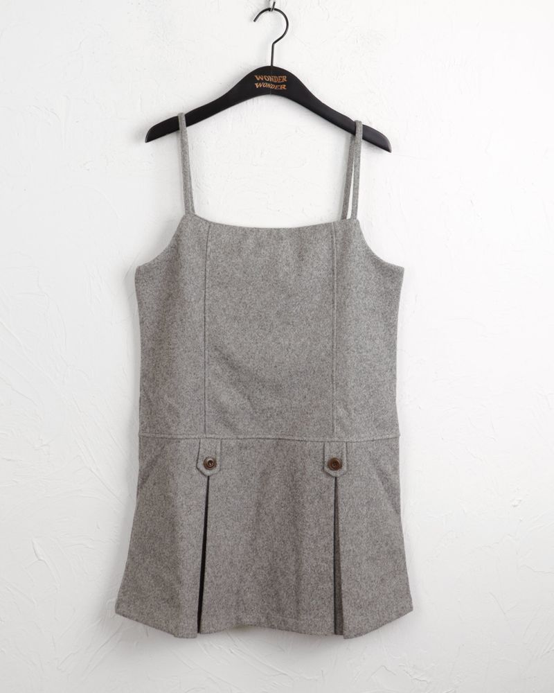 Ant herringbone wool pleated mini dress