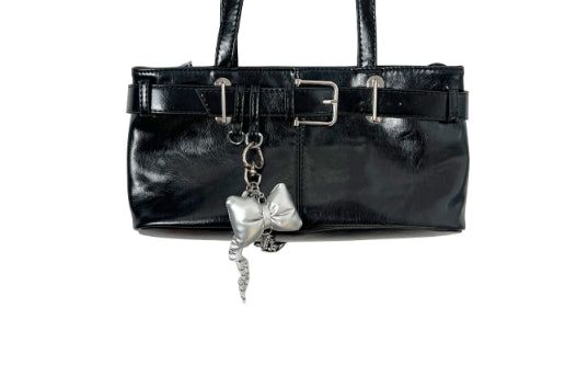 Hard Square Leather Belt Shoulder Bag