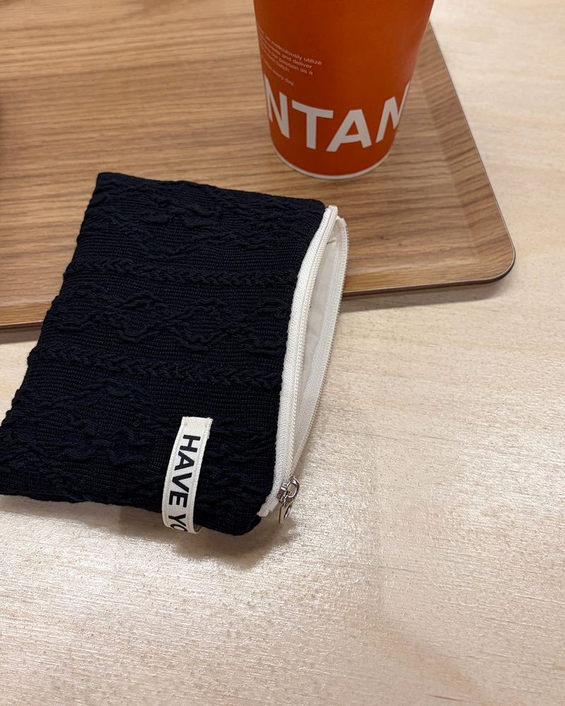 Cable flat pouch - black , M size