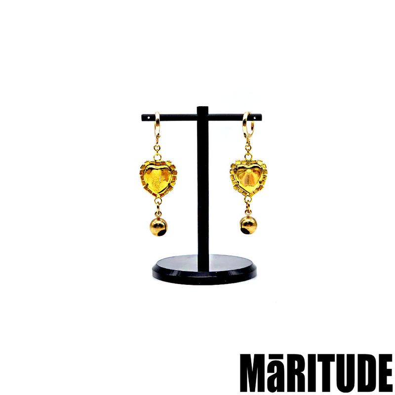 EMERAID HEART EARRINGS