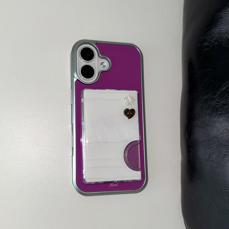 [MADE] BASIC PURPLE PHONE CASE (glass silver bumper)
