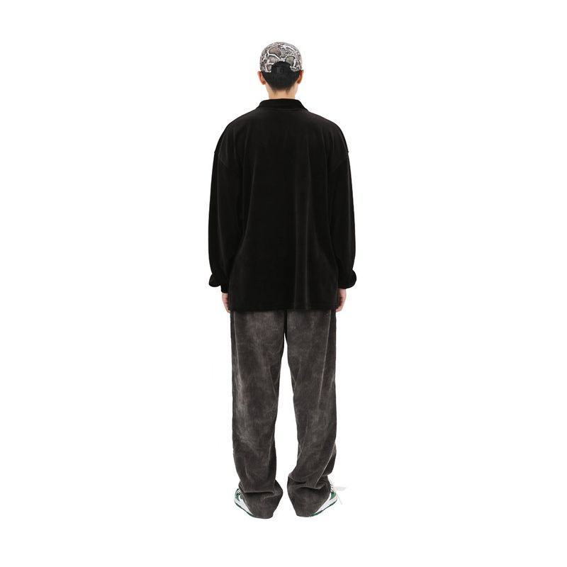 VELVET OPEN RUGBY SHIRTS BLACK