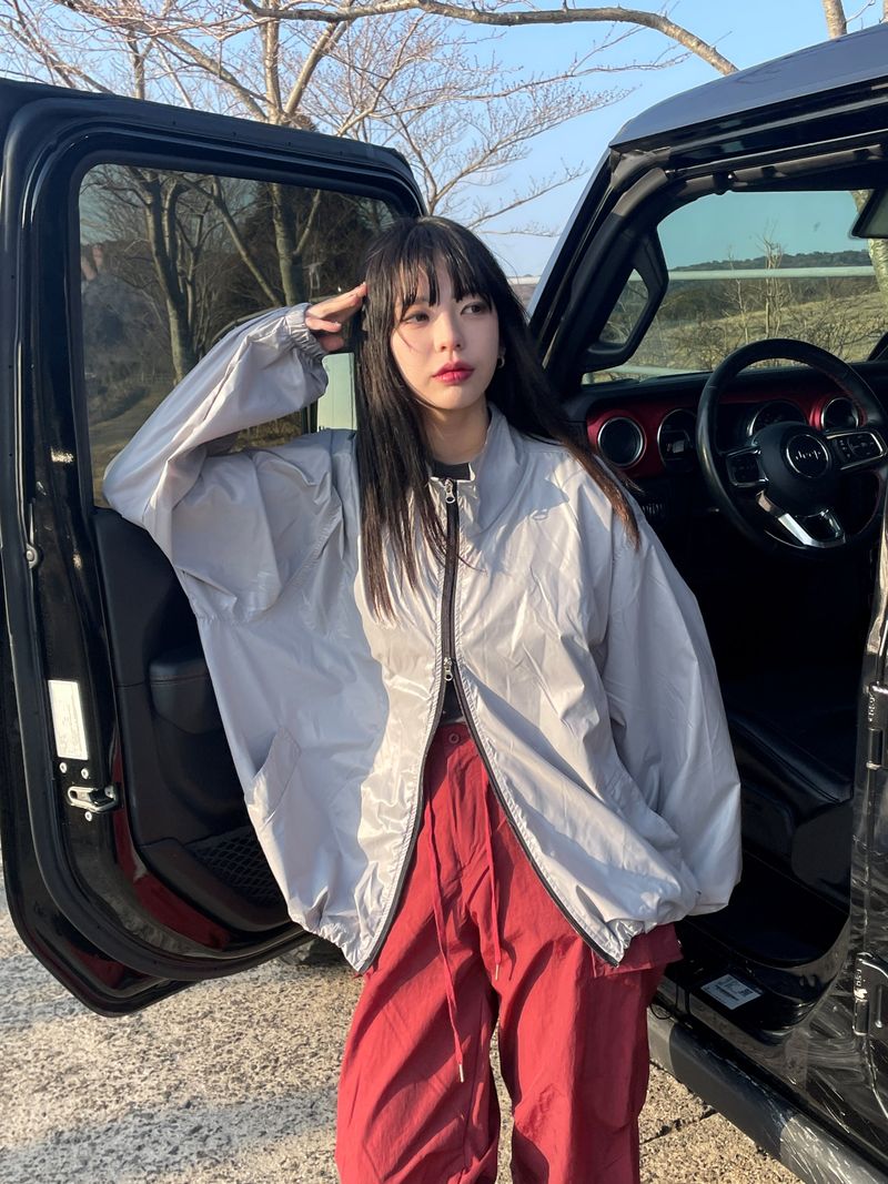 lustrous windbreaker jacket