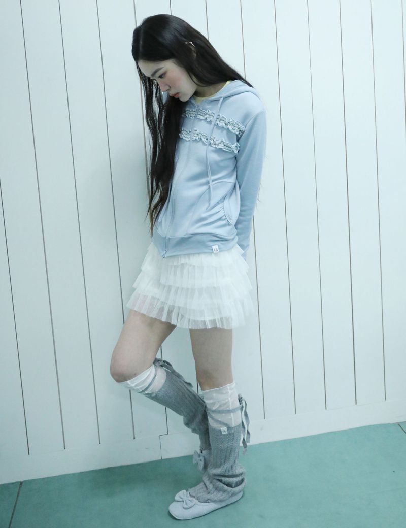 UGLYSHADOW（アグリーシャドウ）の「DOT MESH CANCAN SKIRT(IVORY)（Skirts）」