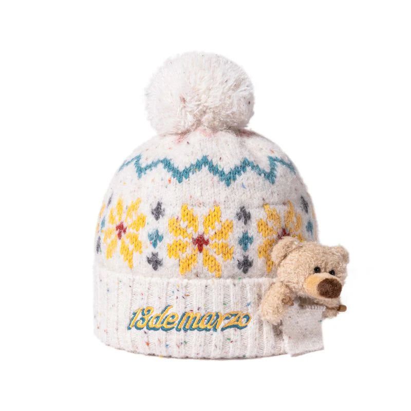 13DE MARZO Fair Isle Bear Beanie