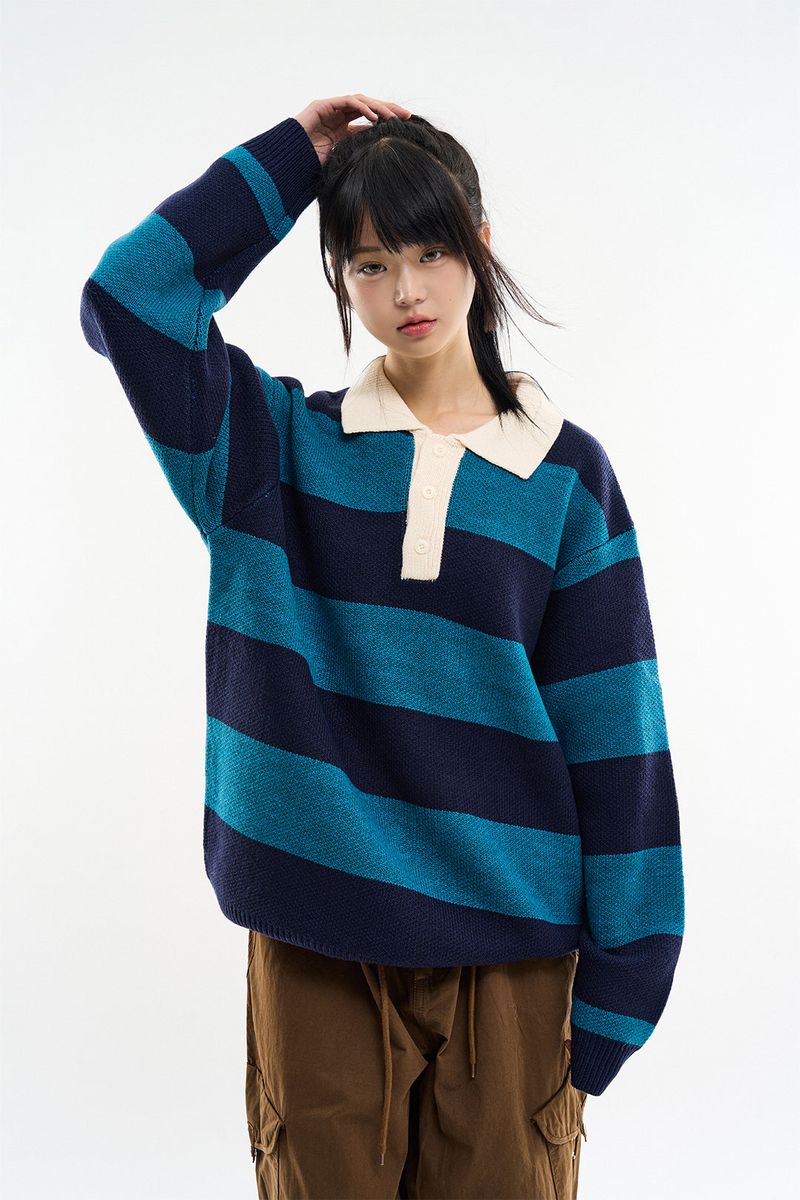 Raucohouse（ラウコハウス）の「Odisha rugby collar wool knit sweatshirt（Tops）」