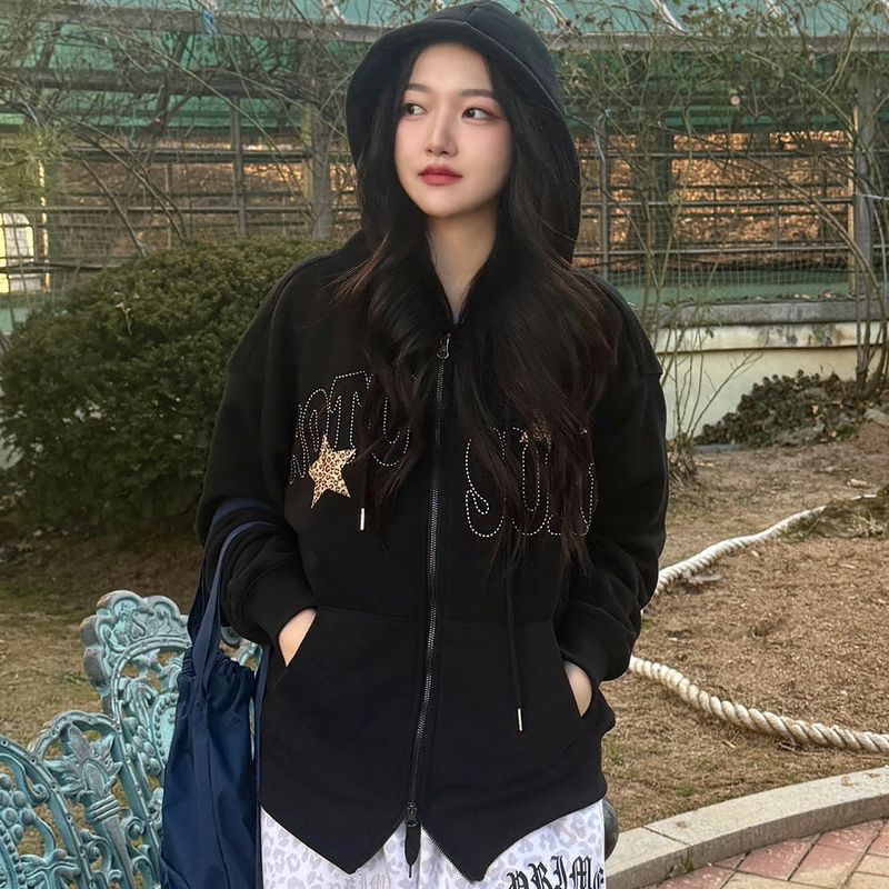 Leopard Star 2way Zip-Up Hoodie - 2COLOR