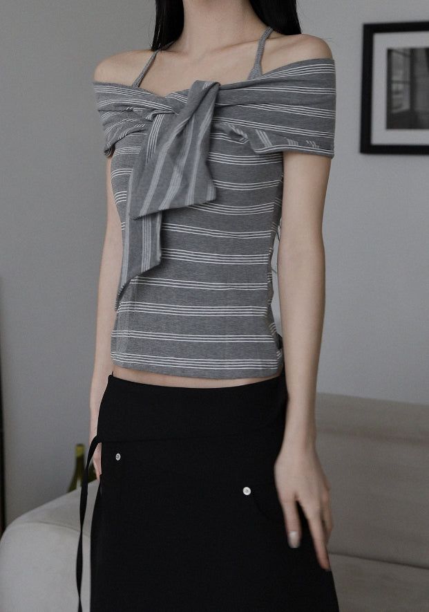 Stripe Drape Top