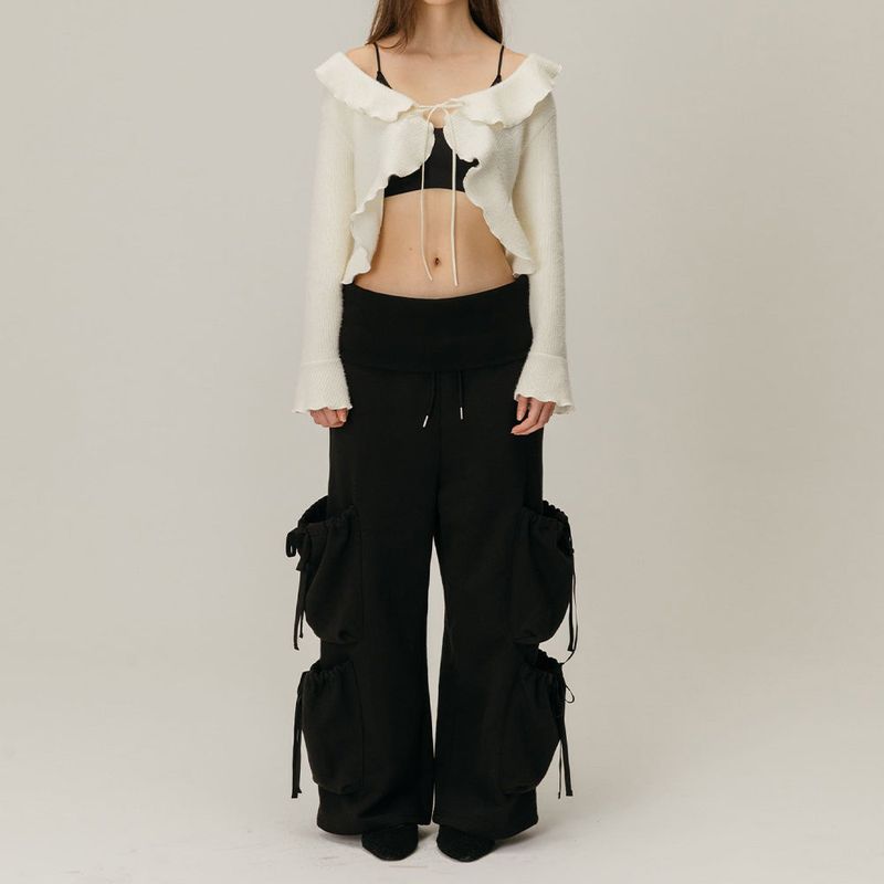 MOIFAIRE（モイフェア）の「FOLDOVER SHIRRING SWEATPANTS / BLACK（Pants）」