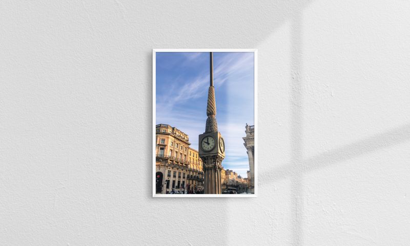(A3) France Bordeaux Clock Tower Poster