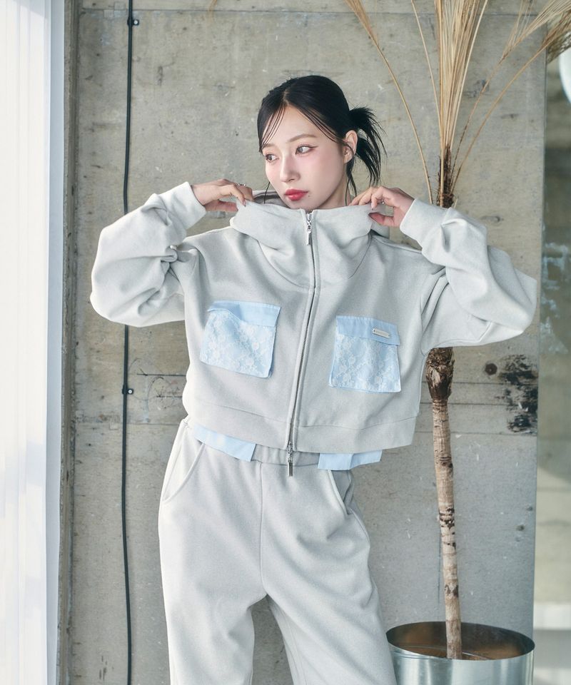 ANDGEEBEE（アンジービー）の「シャツポケットラメパーカー（Tops）」