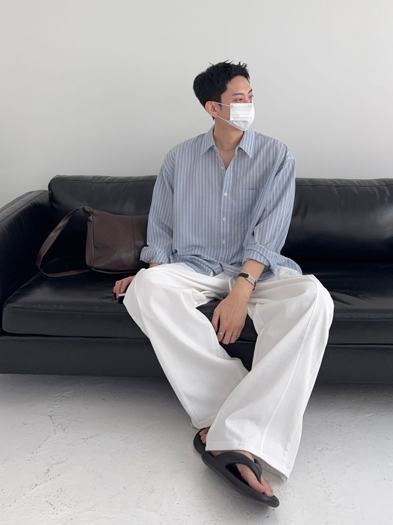 SY Relaxed Fit Seersucker Stripe Shirt (4C)