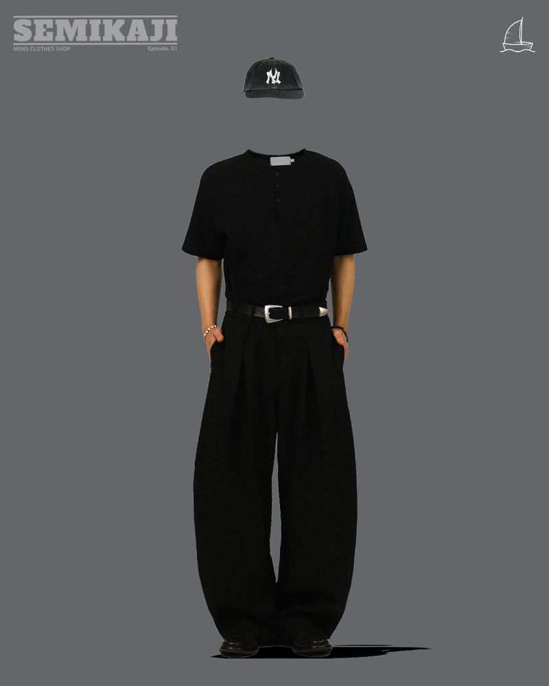MEN Pin-tuck Banding Balloon Slacks