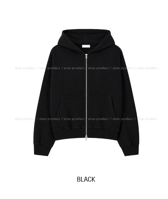 Solid Basic Two-Way Hood Zip-Up