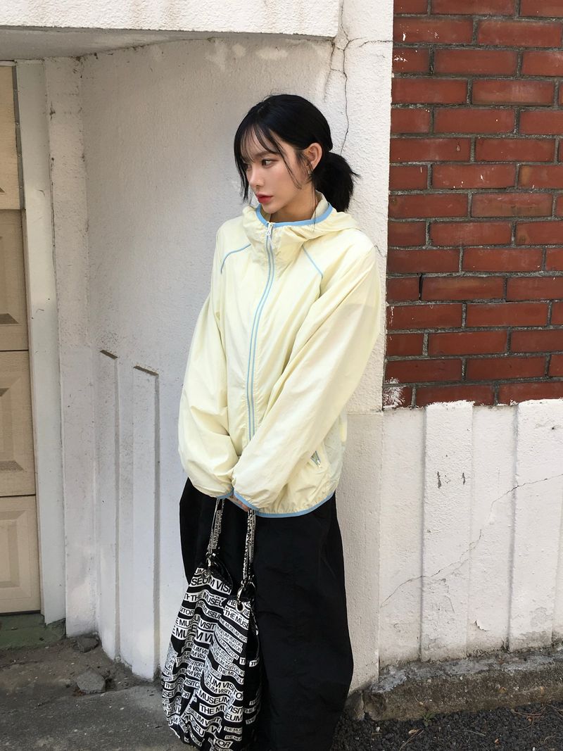 Windy Nylon Banding Long Skirt (3c)