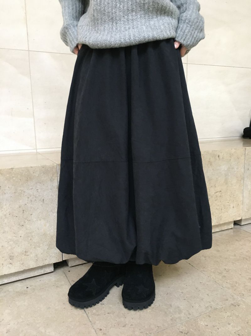 Polar Cream Suede Balloon Skirt (4c)