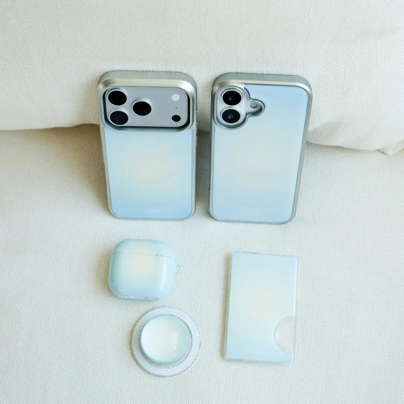 ブルー マリ シルバー アイフォン ギャラクシー ケース(MagSafe)