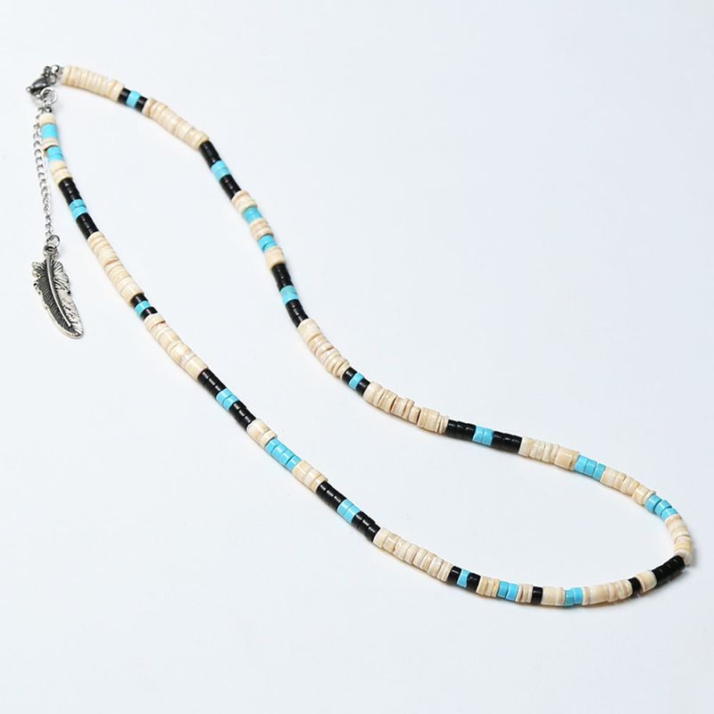 NA shell & turquoise beads necklace