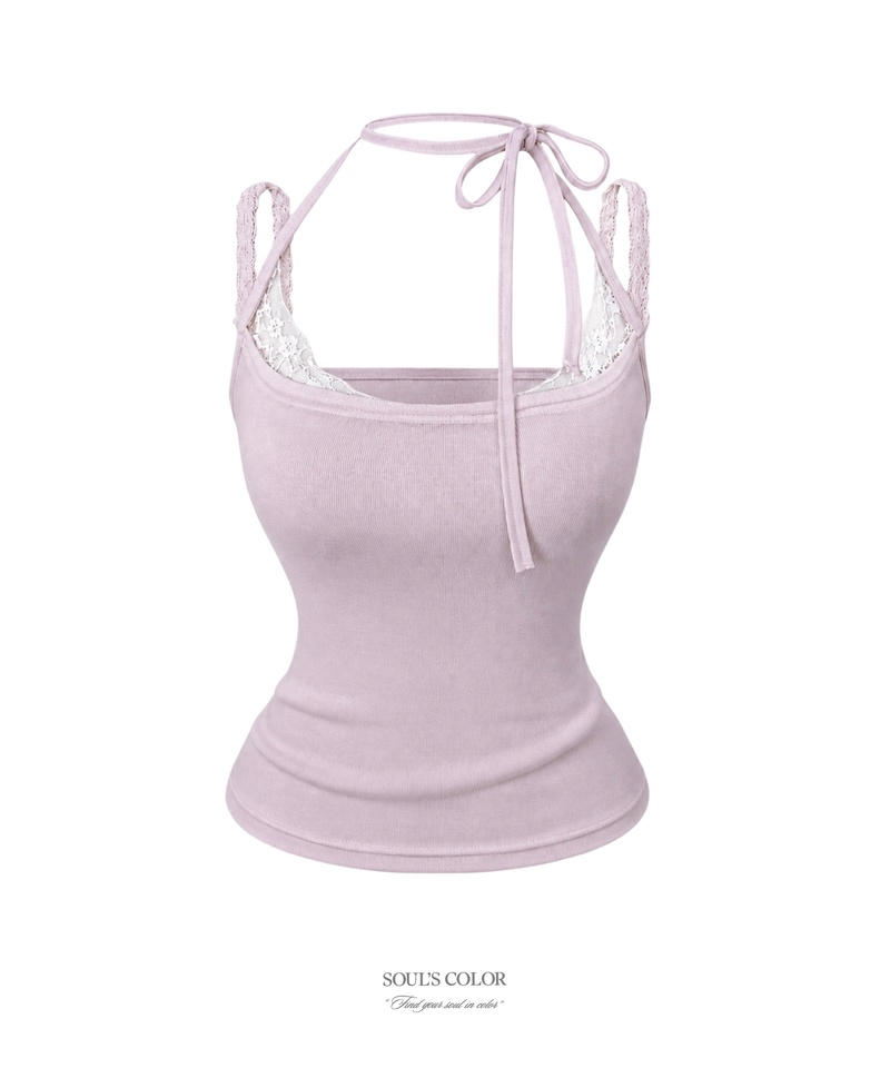 Candy pop lace sleeveless(4color)