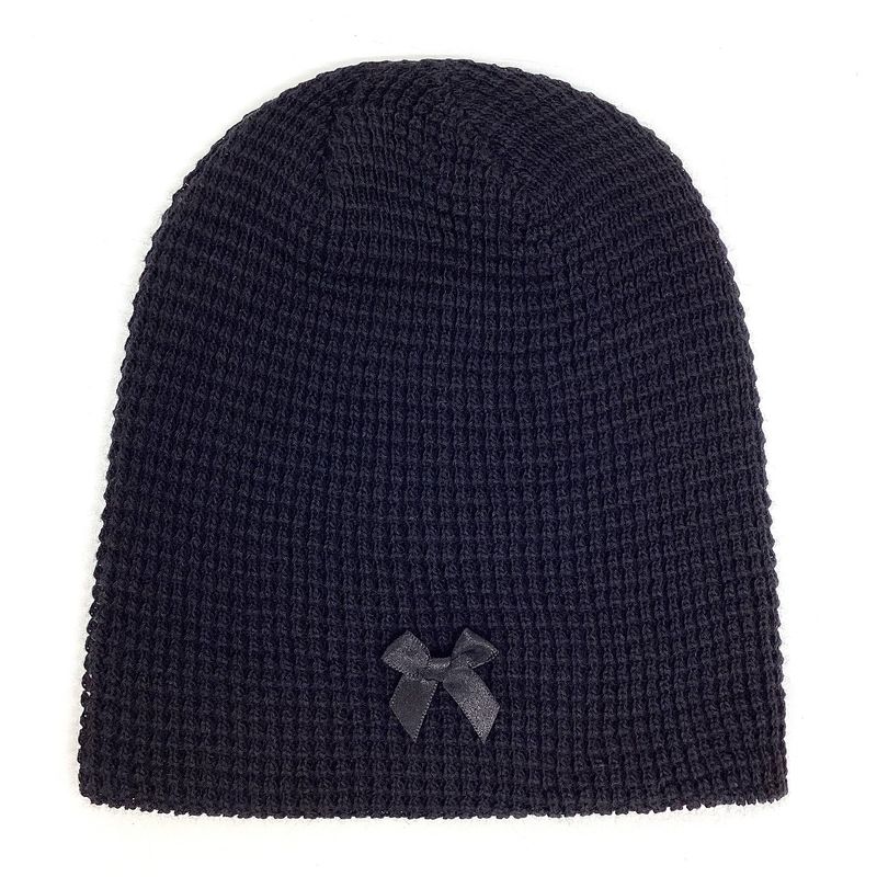 Ribbon Summer Knit Beanie [Black]