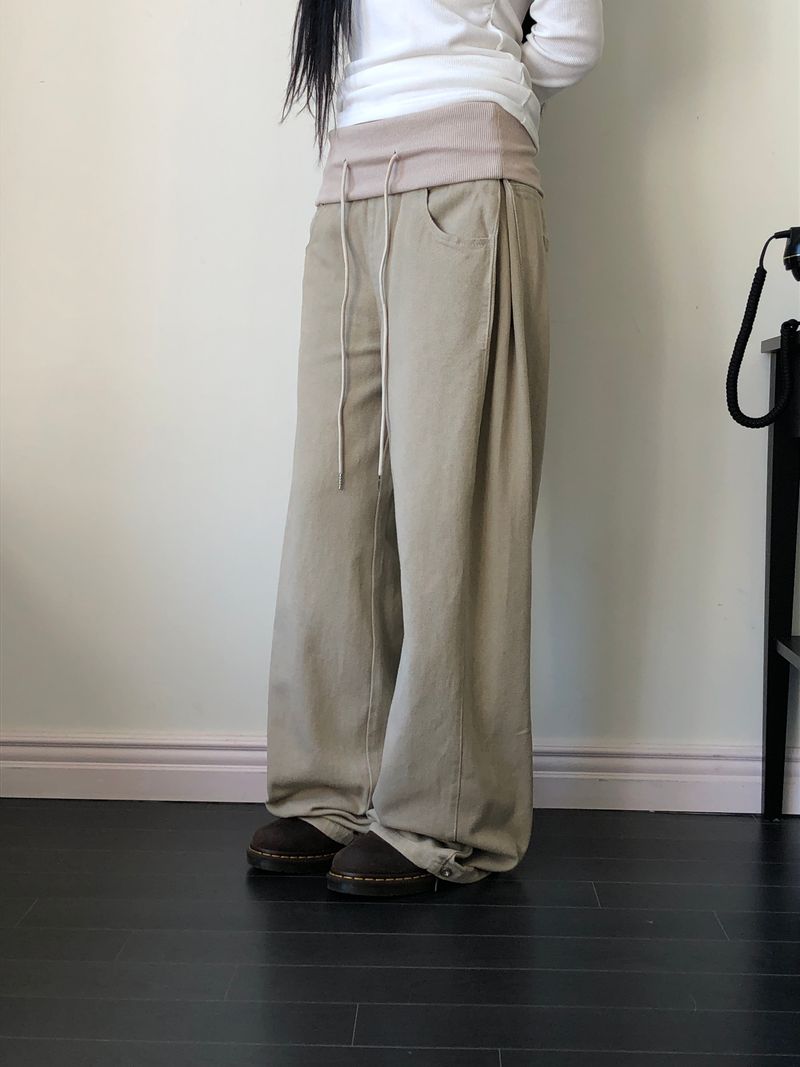 Yuern Folding Wide-Leg Pants