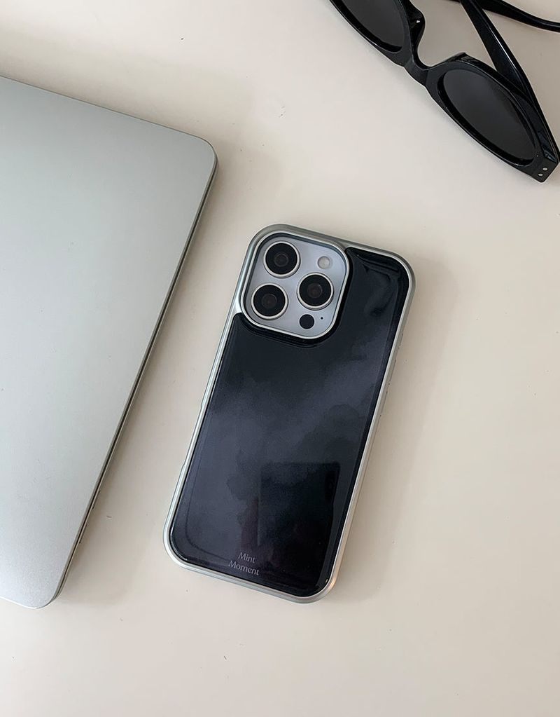 [MADE]Misty Black シルバーエポキシ iPhoneケース