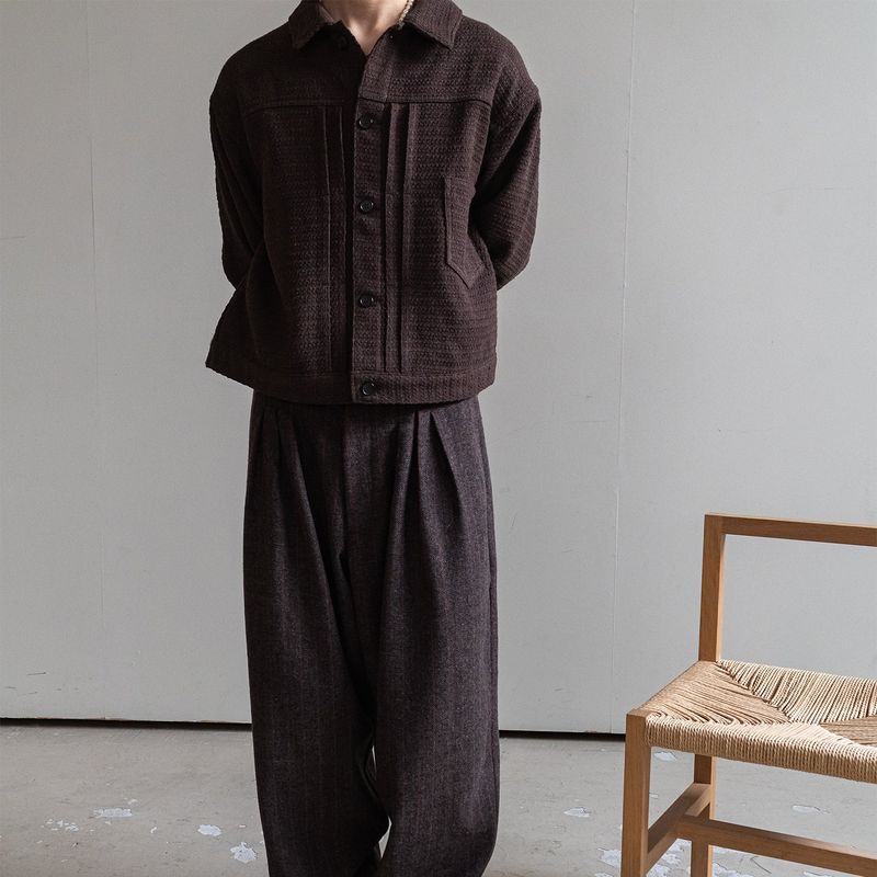 Weave trucker jacket / Brown